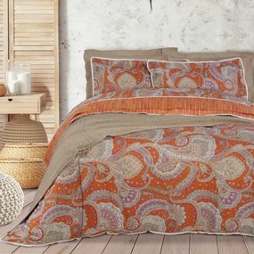 Σεντόνια Prestige 1653 (Σετ 4τμχ) Orange-Purple-Ecru Das Home Υπέρδιπλo 100% Cotton Satin