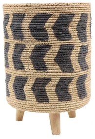 Κασπώ Inka 18,5x18,5xH26,5cm Natural-Black Polyresin,Ξύλο