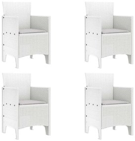 vidaXL Σέτ φαγητού για κήπο 5 pcs Λευκό Rattan Polt