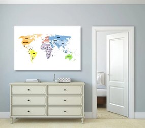 Εικόνα στο φελλό του αρχικού παγκόσμιου χάρτη - 90x60  color mix