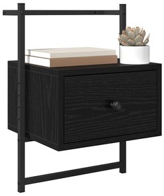 vidaXL Κομοδίνο 2 pcs Μαύρη Οξυά 35 x 30 x 51 εκ. Επεξεργασμένο ξύλο