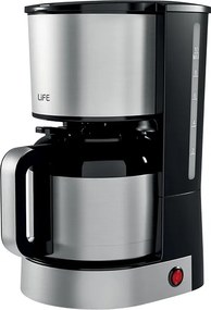 Καφετιέρα φίλτρου LiFE Java με κανάτα θερμός 1.2L 800W σε ασημί-μαύρο