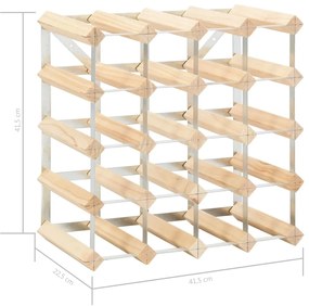 vidaXL Ραφιέρα/Σταντ Κρασιών για 20 Φιάλες από Μασίφ Ξύλο Πεύκου