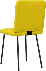 vidaXL Καρέκλες Τραπεζαρίας 4 τεμ. Κίτρινες Βελούδινες