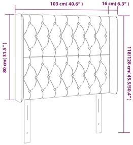Κεφαλάρι με Πτερύγια Ροζ 103x16x118/128 εκ.Βελούδινο 3119963