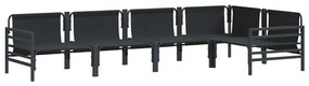 vidaXL Σετ Καναπέ Κήπου με μαξιλάρι 5 pcs Μαύρο Ατσάλι