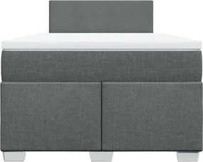 vidaXL Κρεβάτι Boxspring με Στρώμα Σκούρο Γκρι 120x190 εκ Υφασμάτινο