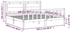 ΠΛΑΙΣΙΟ ΚΡΕΒΑΤΙΟΥ ΜΕ ΚΕΦΑΛΑΡΙ ΓΚΡΙ 200X200 ΕΚ. ΜΑΣΙΦ ΞΥΛΟ 3192188