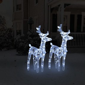 342679 vidaXL Χριστουγεννιάτικοι Τάρανδοι 2 τεμ. 80 LED Ψυχρό Λευκό Ακρυλικοί, 1 Τεμάχιο