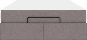 vidaXL Σκελετός κρεβατιού με στρώμα 2 pcs Taupe ύφασμα