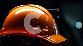 Intra Συλλεκτικό Ξύλινο Παζλ Plywood 4mm - Κοντινό πλάνο του πορτοκαλί σκληρού καπέλου Σε Ξύλινο Κουτί - Διαστάσεις Puzzle: 10x10 cm – 25 κομμάτια