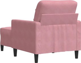 vidaXL Πολυθρόνα Ροζ 60 εκ. Βελούδινη με Υποπόδιο