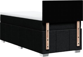 vidaXL Κρεβάτι Boxspring με Στρώμα Μαύρο 90x190 εκ.Υφασμάτινο