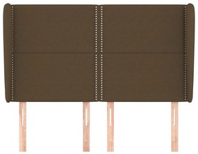 Κεφαλάρι με Πτερύγια Σκούρο Καφέ 147x23x118/128 εκ.Υφασμάτινο 3117817