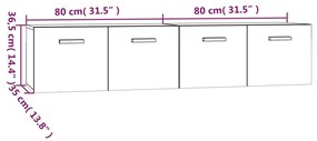 Ντουλάπια Τοίχου 2 τεμ. Καφέ δρυς 80x35x36,5 εκ. Επεξ. Ξύλο - Καφέ