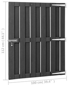 Πόρτα Φράχτη Γκρι 100 x 112 εκ. από WPC - Γκρι