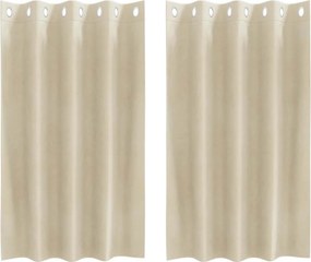 vidaXL Κουρτίνες συσκότισης 2 τμχ. Κρεμ 140 x 140 cm Βελούδο