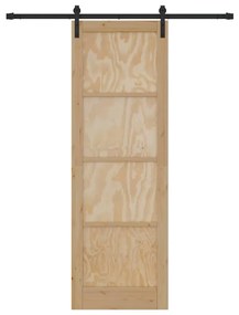 vidaXL Συρόμενη Πόρτα Φυσικό και μαύρο 78 x 232 cm