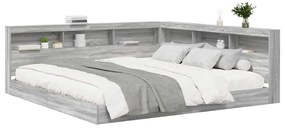 vidaXL Βιβλιοθήκη Κρεβατιού με κεφαλάρι Γκρι sonoma 180 x 200 cm