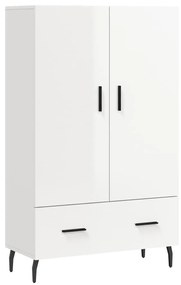 vidaXL Ντουλάπα Γυαλ. Λευκό 69,5 x 31 x 115 εκ. από Επεξεργασμένο Ξύλο