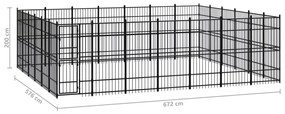 Κλουβί Σκύλου Εξωτερικού Χώρου 38,71 μ² από Ατσάλι - Μαύρο