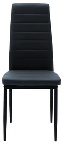 Καρέκλα Parker PU ανθρακί-μαύρο πόδι 42x48x98εκ 4αδα 42x48x98 εκ.