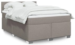 vidaXL Κρεβάτι Boxspring με Στρώμα Taupe 160x200 εκ. Υφασμάτινο