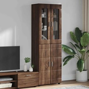 vidaXL Highboard Καφέ δρυς 60 x 35 x 182 εκ. Επεξεργασμένο ξύλο