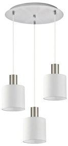 SE21-NM-4-3NM-SH1 ADEPT TUBE Nickel Matt Pendant White Fabric Shade+ HOMELIGHTING 77-8418