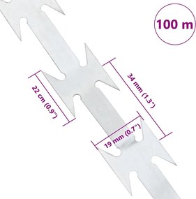 vidaXL Συρματόπλεγμα Λεπιδοφόρο 100 μ. Γαλβανιζέ BTO-22