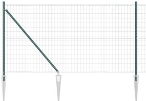 vidaXL Euro Fence με 7 Σκαντζόχοιρους 1x10 μ Γαλβανισμένο Ατσάλι Πράσινο