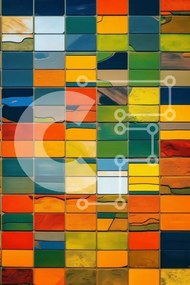 Intra Συλλεκτικό Ξύλινο Παζλ Plywood  4mm - Ζωντανή εικόνα φόντου τοίχου μωσαϊκού Σε Ξύλινο Κουτί - Διαστάσεις Puzzle: 10x10 cm – 25 κομμάτια