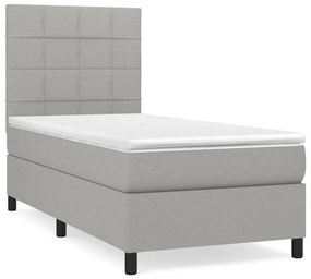 ΚΡΕΒΑΤΙ BOXSPRING ΜΕ ΣΤΡΩΜΑ ΑΝΟΙΧΤΟ ΓΚΡΙ 100X200 ΕΚ. ΥΦΑΣΜΑΤΙΝΟ 3141753