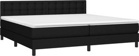 vidaXL Κρεβάτι Boxspring με Στρώμα Μαύρο 200x200 εκ. Υφασμάτινο