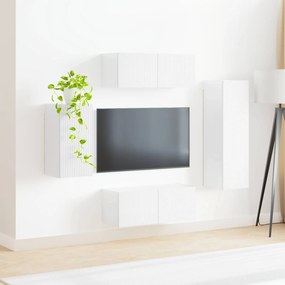 vidaXL Σετ επίπλου τηλεόρασης 4 pcs Υψηλής γυαλάδας λευκό