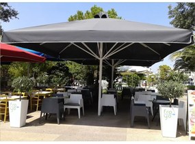 Ομπρέλα Επαγγελματική Cabana 01-00-2175 Με Βολάν 290gr/m² 5x5x2,5m Grey
