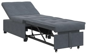 vidaXL Καναπές-Κρεβάτι Σκούρο γκρι 67 x 194 x 38 εκ Βελούδο