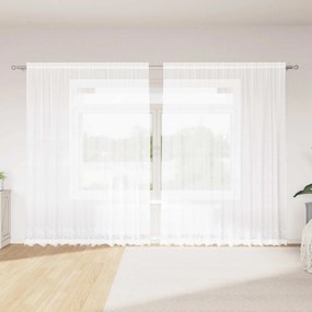 vidaXL Κουρτίνα Δαντέλας με κουρτίνες Λευκό 220 x 300 cm Πολυεστέρας
