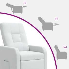 vidaXL Αναπαυτική Καρέκλα Λευκό Ύφασμα