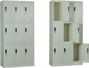 LOCKER 9 Θέσεων Φοριαμός - Ερμάριο, Μέταλλο Βαφή  Άσπρο   1τμχ