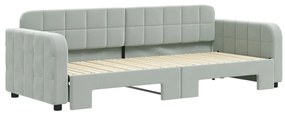 vidaXL Καναπές Κρεβάτι Συρόμενος Ανοιχτό Γκρι 80 x 200 εκ. Βελούδινος