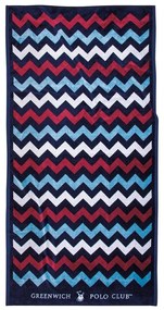 Πετσέτα Θαλάσσης 4008 Blue-Red-White Greenwich Polo Club Beach 90x180cm 100% Cotton