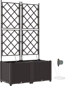 vidaXL Γλάστρα Κήπου 2 τμχ. Καφέ 80 x 40 x 142 cm PP
