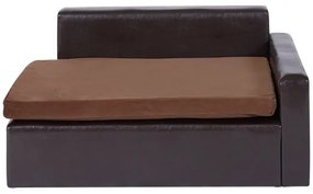 VEVOR Pet Sofa, Dog Couch for Medium-Sized Dogs and Cats, Soft Leather Dog Sofa Bed, 110 lbs Loading Cat Sofa, Black