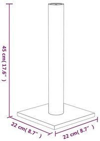 vidaXL Στύλος Ξυσίματος για Γάτες Κρεμ 22 x 22 x 45 εκ.