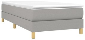vidaXL Κρεβάτι Boxspring με Στρώμα Ανοιχτό Γκρι 80x200 εκ. Υφασμάτινο