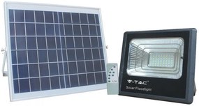 V-TAC LED Ηλιακός Προβολέας 16W Μαύρος Ψυχρό Λευκό 94008