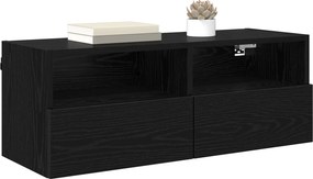 vidaXL Βάσεις τηλεόρασης 2 pcs Μαύρη Οξυά Επεξεργασμένο Ξύλο