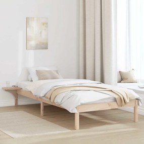 vidaXL Πλαίσιο κρεβατιού με κομοδίνα Καφέ 90 x 190 cm Καφέ