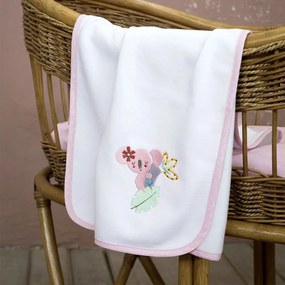 Κουβέρτα Βρεφική 4 Εποχών Sweetland White-Pink Nima Κούνιας 110x140cm Βαμβάκι-Πολυέστερ